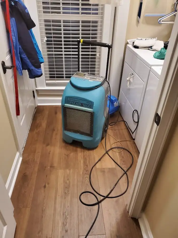 Commercial dehumidifier deployed for Flood Damage Cleanup in Steilacoom